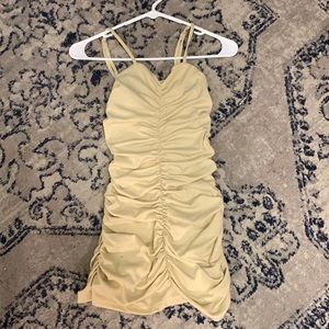 5 for 25 Cotton Scrunch Fitted Bodycon Mini Dress Nude